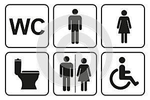 Toilet icons set, toilet signs, WC signs Ã¢â¬â vector photo